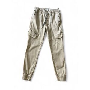 Refinery Republic Men’s S Cargo Pants Stone Cotton Stretch Beige Excellent Cond